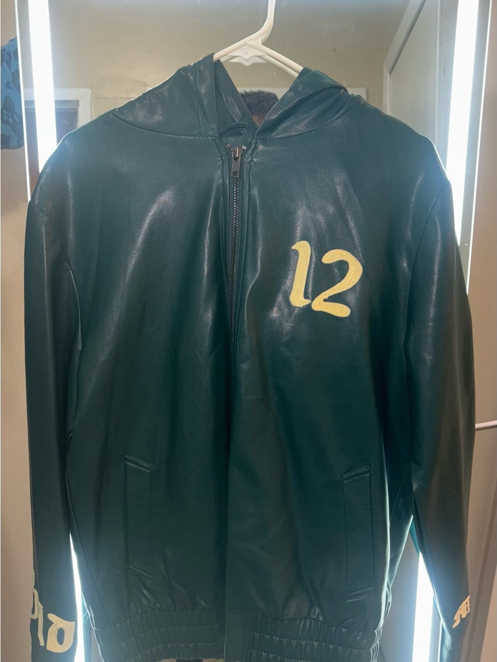 dcpl Green Leather Hoodie